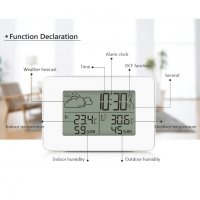 Цифров часовник термометър влагомер – Безжична Метеостанция с външен датчик, снимка 5 - Други стоки за дома - 28956432