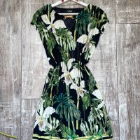 Италианска нова  лятна елегантна рокля флорален десен цветя листа , снимка 2 - Рокли - 39922014