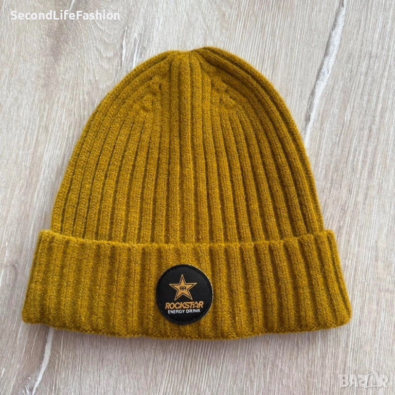 Плетена шапка Rockstar Energy Drink, един размер, памучна вълна, 90-те, унисекс, OS, снимка 1