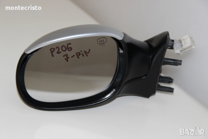 Ляво електрическо огледало Peugeot 206 (1998-2009г.) 7 пина / Сиво Пежо 206, снимка 1