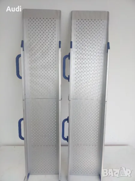 Комплект чисто нови сгъваеми рифеловани алуминиеви рампи KVISTBERGA  Товароносимост на всяка рампа 2, снимка 1