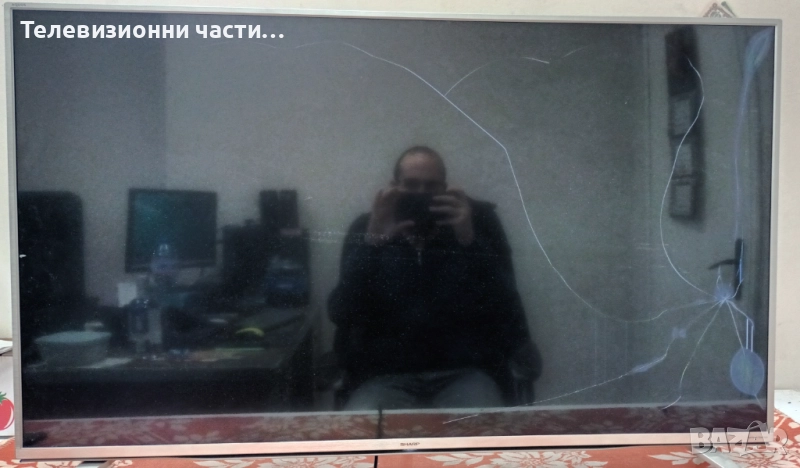 Sharp LC-49CUF8472ES със счупен екран LY.4YE01G001 LSC490FN02-H03/T.MS6488E.U703/PW.188W2.711, снимка 1