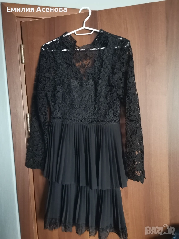 Елегантна черна рокля ZARA S размер , снимка 1
