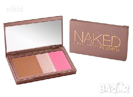 3 в 1 Urban Decay Naked Flushed Мултифункционален руж хайлайтър палитра грим, снимка 1