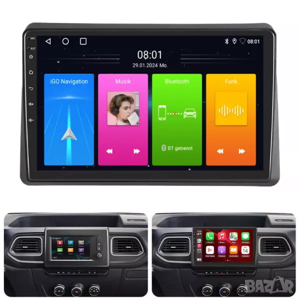 Мултимедия за Renault Master 2 3 4, Opel Movano, Nissan NV400, Android, Навигация, Двоен дин, плеър, снимка 1