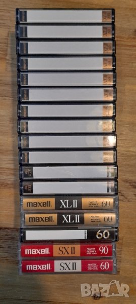 Лот от 17бр хромни касети Maxell SXII 60 SXII 90 XLII60 XLII90  XLII100 с чисти обложки с етикети, снимка 1