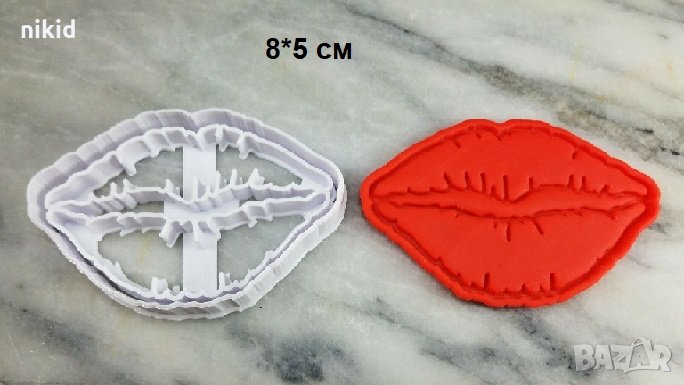Уста Устна целувка устни пластмасов резец форма фондан тесто бисквитки, снимка 1