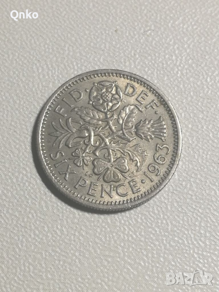 Великобритания, 6 пенса 1963, Англия, Европа, Азия, Африка, снимка 1