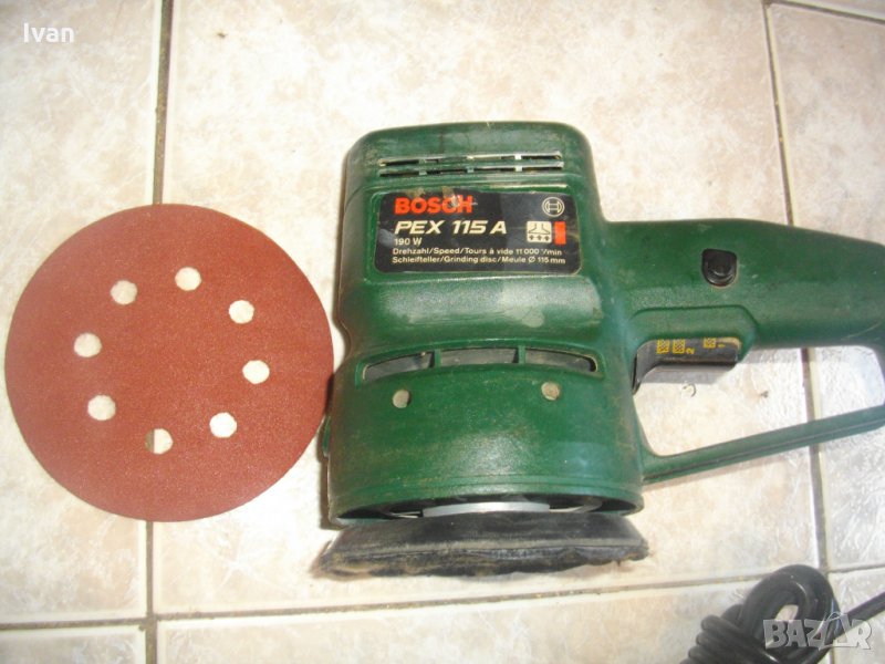 Bosch PEX115A-Швейцарски Кръгъл Ексцентър Виброшлайф-ф115мм-Добър-2 Скорости, снимка 1