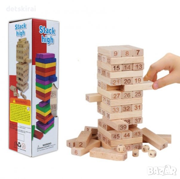Дървена игра със зарчета Дженга, снимка 1