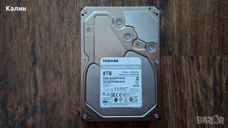 Продавам 8TB Toshiba HDD 3,5" в перфектно състояние и само на 551 дни, снимка 1