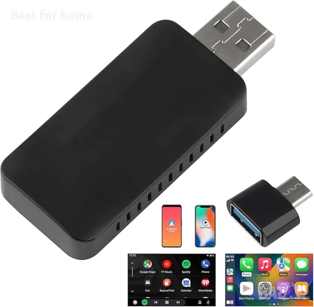 LIAMORFE 2 в 1 USB безжичен CarPlay Android адаптер за кола, снимка 1