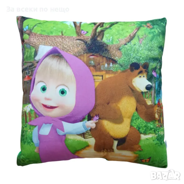 ✨Плюшена възглавничка Маша и мечока/ Калинката и черния котарак/ Барбароните/ Мини и Мики Маус, снимка 1