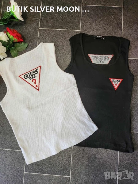 Дамски Памучен Потник - Черен 💫Guess, снимка 1