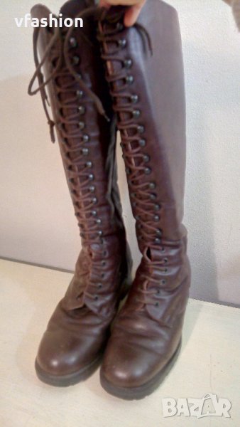 Дебели дамски ботуши, естествена кожа и вълна, снимка 1