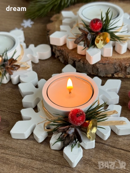 Коледен свещник “Снежинка”, снимка 1