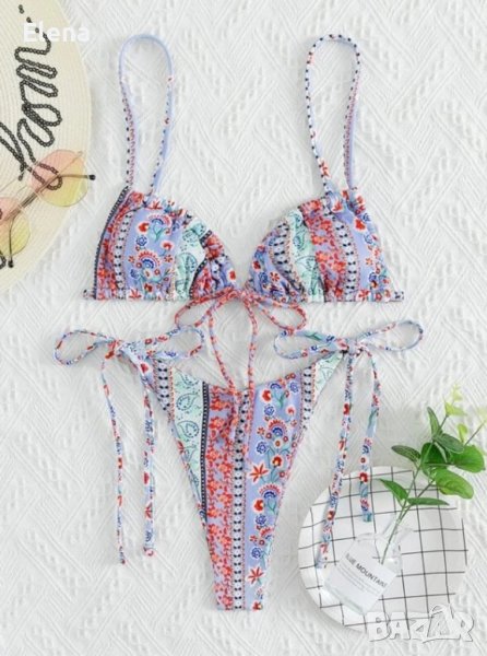 Бански костюм от 2 части синьо, снимка 1