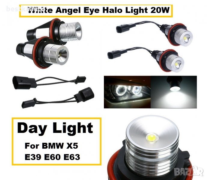 Лед маркер ангелски очи БМВ BMW E39 E53 E60 E61 E63 E65 E66 E87 M5, снимка 1