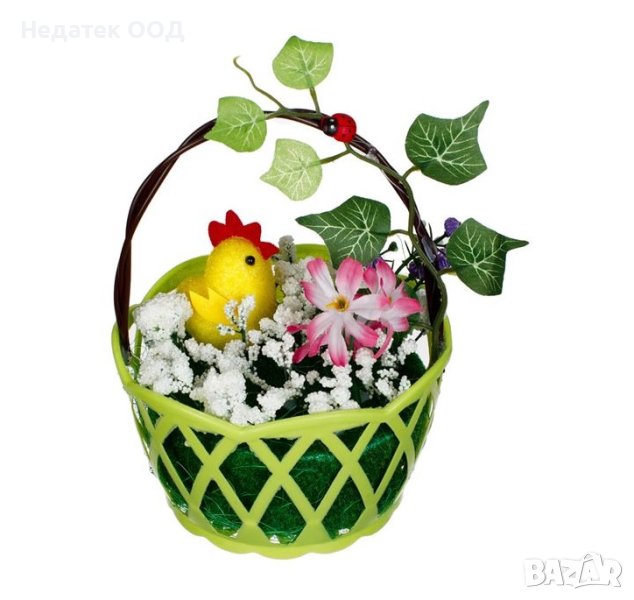 Великденска декоративна кошница, Пиленце, 13x17cm, снимка 1