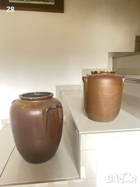 Комплект гърнета кашпи стари големи керамика, снимка 1