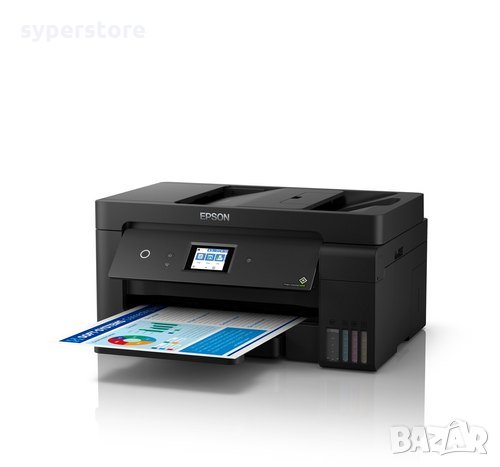 Принтер Мастиленоструен Мултифункционален 4 в 1 Цветен Epson EcoTank L14150 Копир Принтер Скенер и Ф, снимка 1