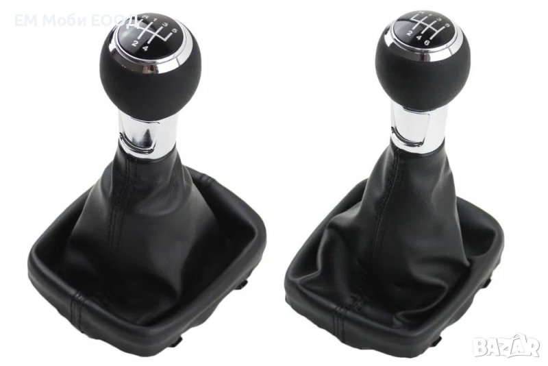 Кожена Топка за скоростен лост с Маншон за Ауди Audi A3 S3 8P 5/6ск., снимка 1