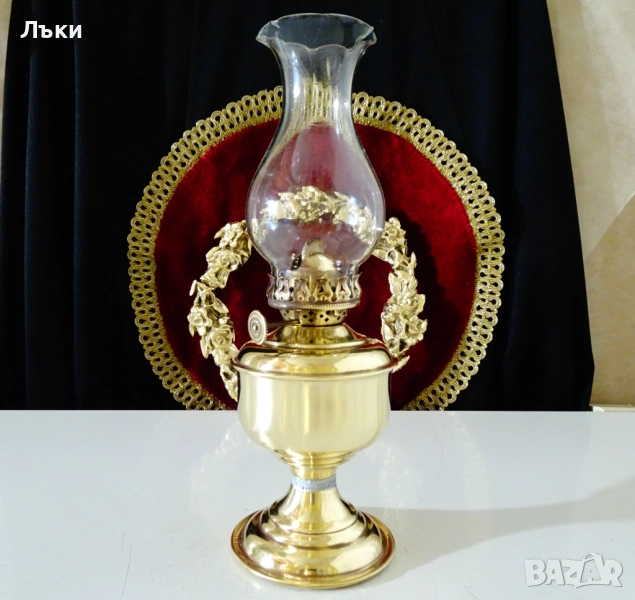 Бронзова газена лампа,перфектна. , снимка 1