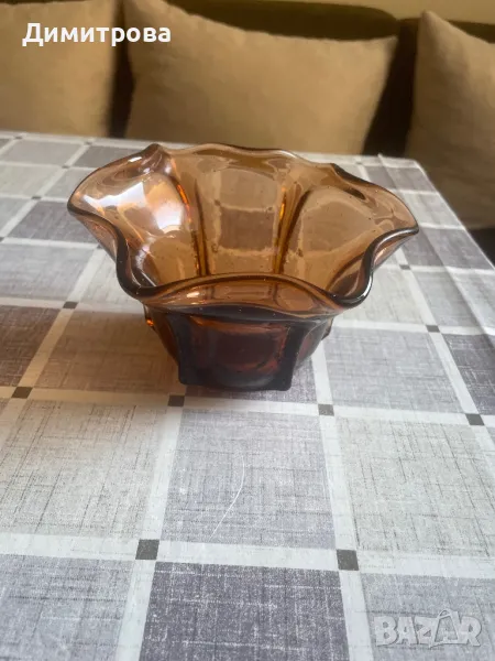 Стъклена фруктиера, поднос /плато/ за сервиране, купичка за ядки, снимка 1