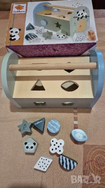Комплект от дървен сортер и дървена броеница лабиринт, снимка 1