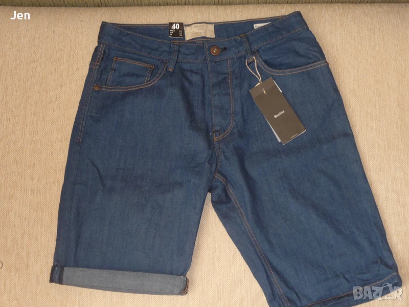 Нови къси дънкови панталони Bershka, р-р 40, снимка 1