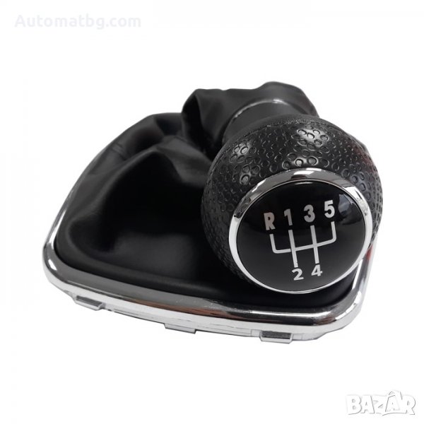 Топка с маншон за скоростен лост Automat, За VW GOLF, BORA, 5 скорости, Черен, снимка 1