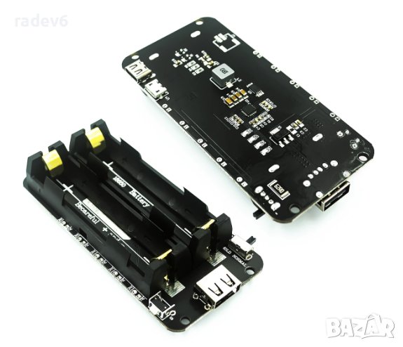 Модул за зареждане на Li-Ion батерии 18650, с 2 гнезда, външна батерия, снимка 1