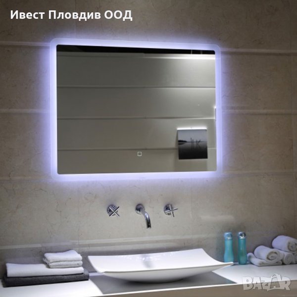 Огледало за баня с LED осветление и TOUCH SCREEN 70х90, снимка 1