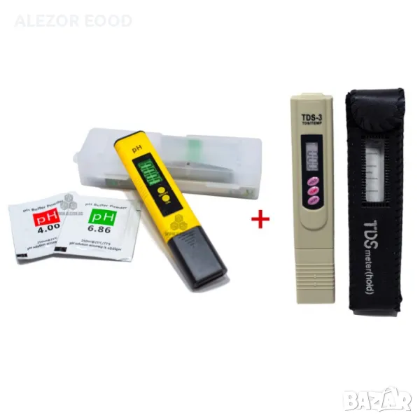 ПРОМО TDS метър 2в1, 0~9990ppm + PH метър с бутонно калибриране 4077, снимка 1