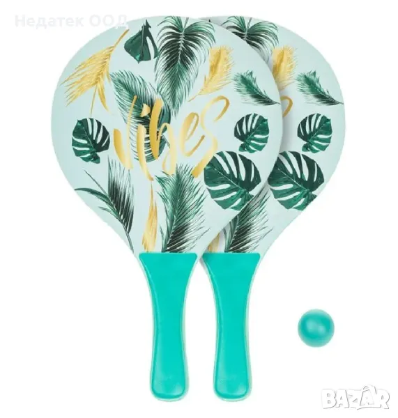 Дървени ракети за плажен тенис, 38х24 см, снимка 1
