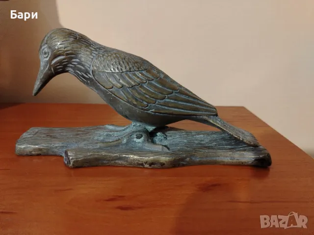 Старо бронзово чукало за врата - Кълвач, снимка 6 - Антикварни и старинни предмети - 48143691