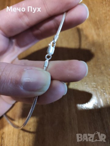 Сребърно полутвърдо колие (90), снимка 4 - Колиета, медальони, синджири - 39071104