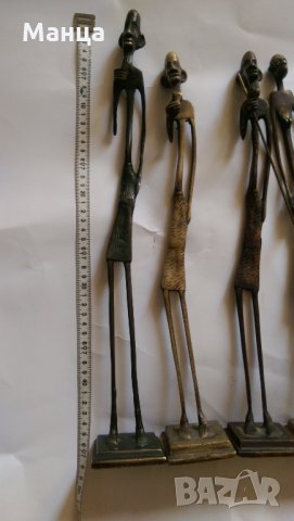 Бронзови Африкански фигури 8 броя, снимка 3 - Статуетки - 26429241