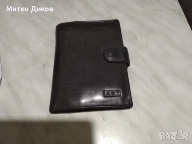 Портфейл Арт естествена кожа страничен с много прегради 140х105мм отличен