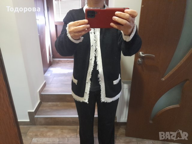 Жилетка/блуза в стилно черно-бяло, снимка 5 - Жилетки - 38059156
