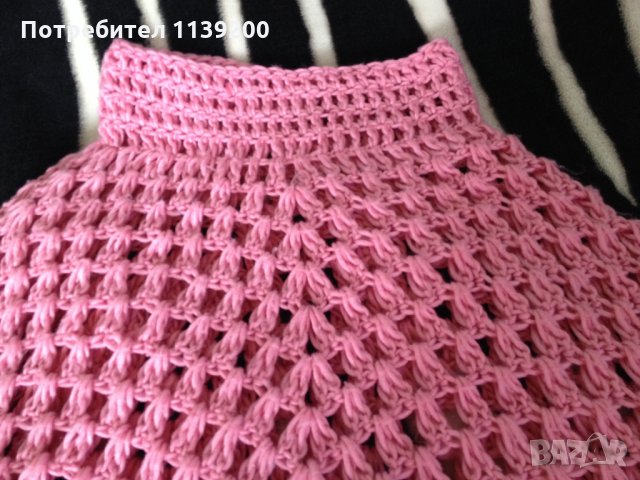 розово плетено пончо с ресни, снимка 5 - Детски пуловери и жилетки - 27139772