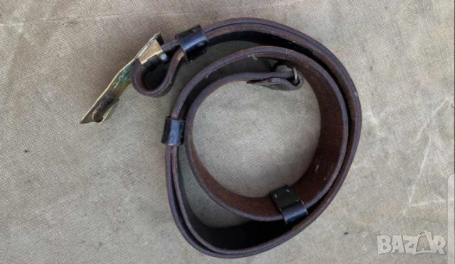 Стар морски моряшки колан с котва от 50те 130 см. - красота от бронз и дебела телешка кожа за цените, снимка 2 - Антикварни и старинни предмети - 53608033