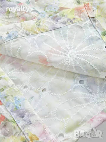 Елегантен комплект с флорални бродерии от тъкан плат 🍋🥥, снимка 8 - Комплекти - 49207328