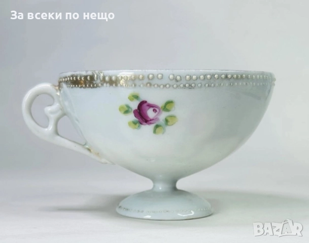 Japanese  Circa 1908-1921 Gilded Moriage Hand Painted Tea Cup & Saucer Trio Код P1610, снимка 7 - Сервизи - 52589054