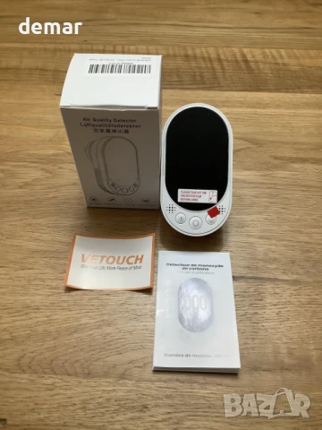 VETOUCH Детектор за въглероден оксид, температура, влажност, аларма, LCD дисплей, снимка 8 - Други стоки за дома - 51413269