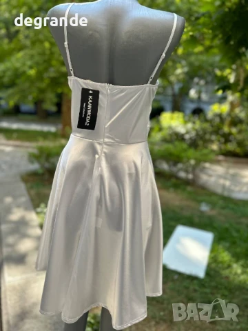 Луксозни сатенени рокли с коланче и цип на гърба, снимка 5 - Рокли - 51099438