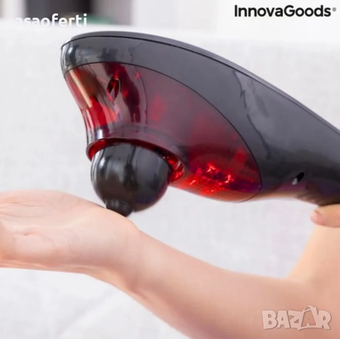 🔋 Акумулаторен Масажор InnovaGoods Masfin – Инфрачервена Топлина и 4 Приставки, снимка 2 - Масажори - 52552390