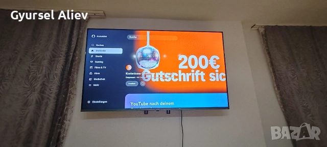 Продавам нов смарт телевизор купен е от Германия със нова стойка за стена, 4K UHD 55 inch zoll , снимка 5 - Телевизори - 52632128