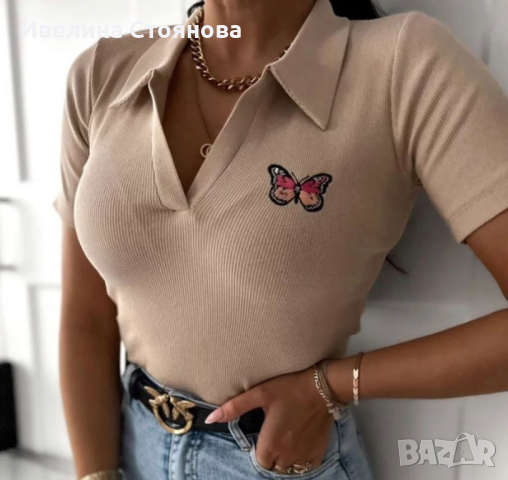 Блузка с пеперудка, снимка 1 - Тениски - 44890959