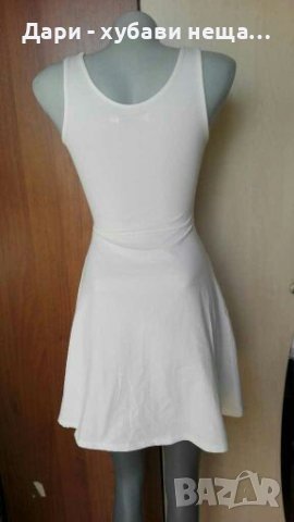 Бяла разкроена рокля от памучно фино трико🍀❤XS,S❤🍀арт.4373, снимка 3 - Рокли - 37259887